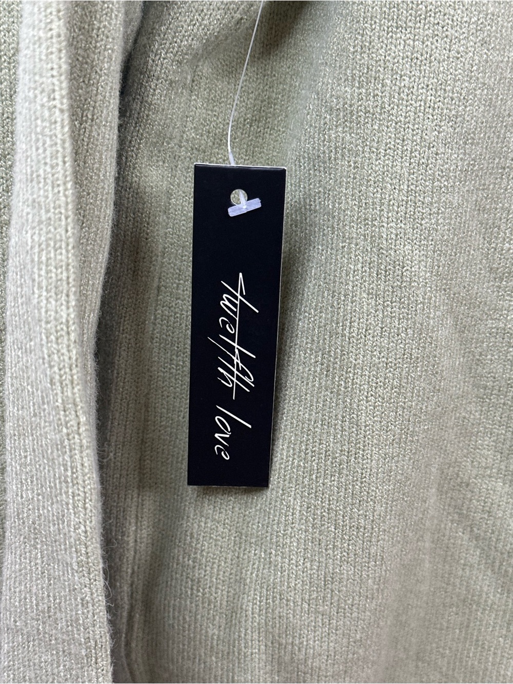 Pearl-Trim Collared Crewneck Sweater — Sage Green, size Large, NWT - Picture 7 of 7